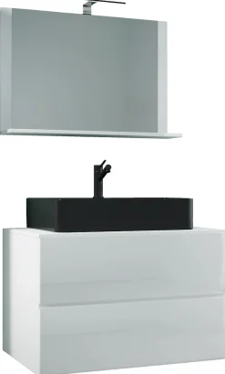 VCM Waschtisch »3-tlg Waschtisch Badmöbel Lendas 80 cm M Schublade« 3 Stk. tlg.