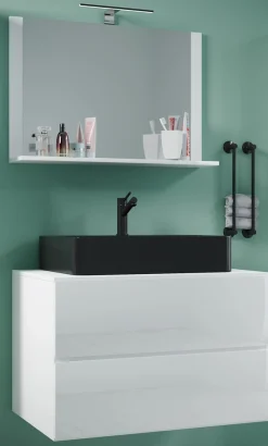 VCM Waschtisch »3-tlg Waschtisch Badmöbel Lendas 80 cm M Schublade« 3 Stk. tlg.