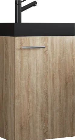VCM Waschtisch »2-tlg Waschtisch Slito Toilette schmal Schwarz« 2 Stk. tlg.