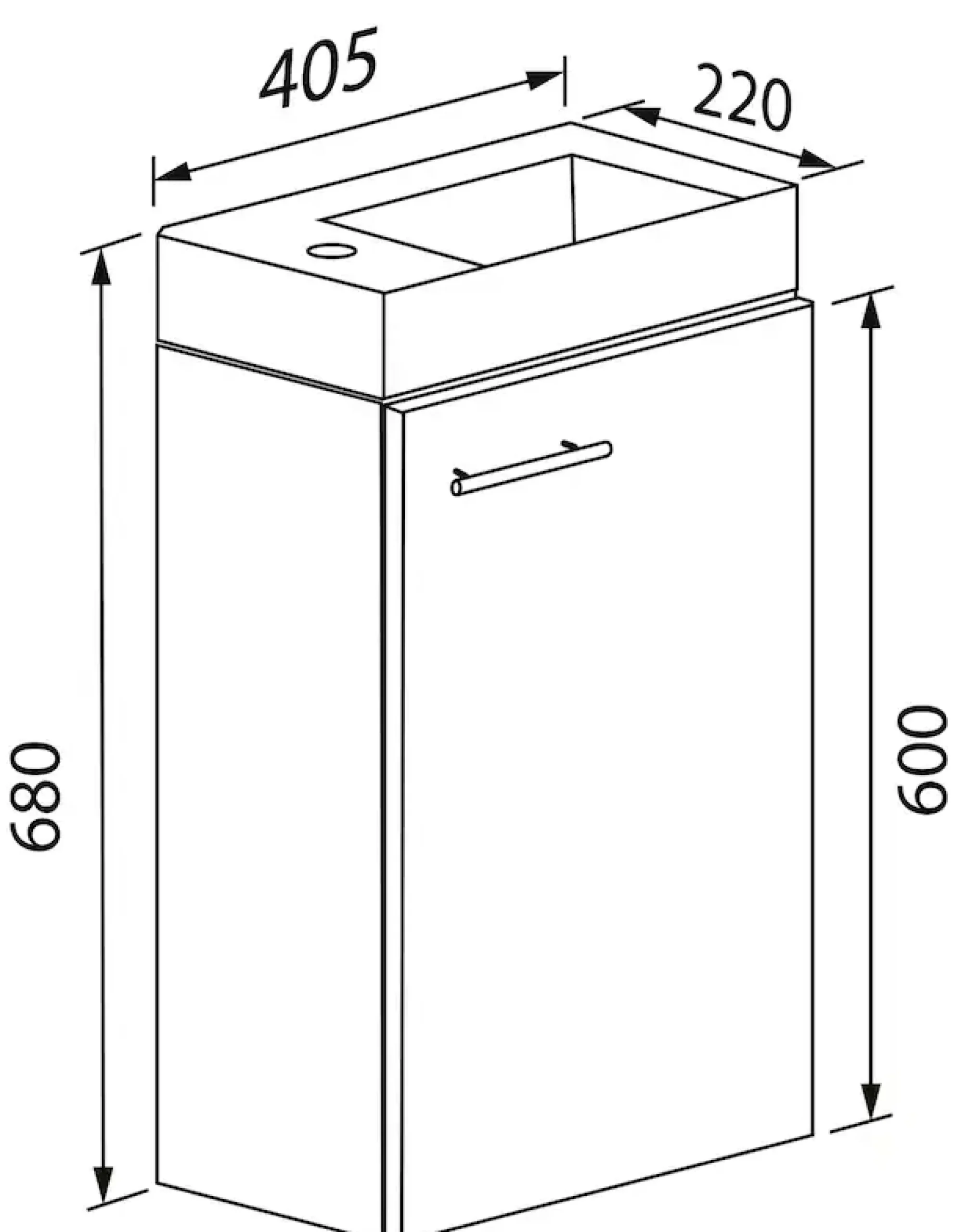 VCM Waschtisch »2-tlg Waschtisch Slito Toilette schmal Schwarz« 2 Stk. tlg.