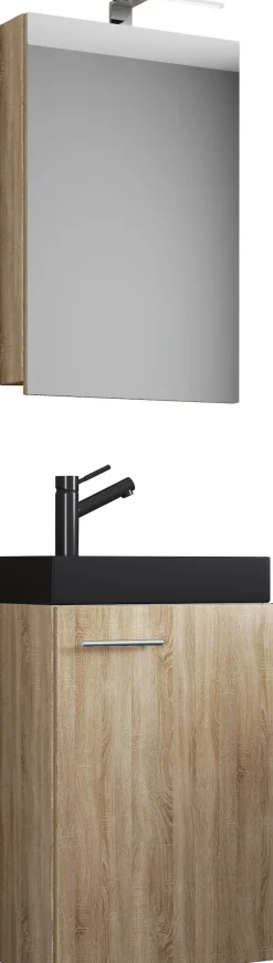 VCM Waschtisch »3tlg Waschtisch Slito SC Toilette schmal Schwarz« 3 Stk. tlg.