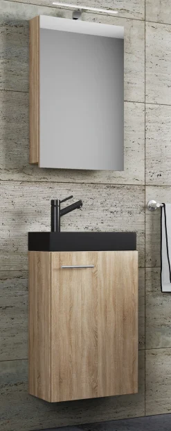 VCM Waschtisch »3tlg Waschtisch Slito SC Toilette schmal Schwarz« 3 Stk. tlg.