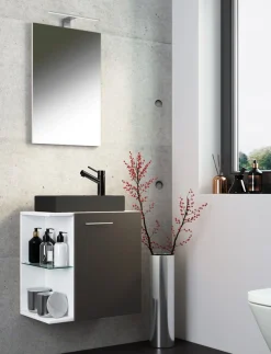 VCM Waschtisch »3-tlg Waschtisch Hausa Spiegel Toilette Schwarz« 3 Stk. tlg.