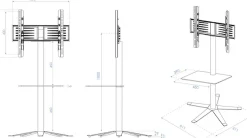 VCM Wohnzimmertisch »Design Premium TV Standfuß Rack Fernseh Xila« 1 Stk. tlg.