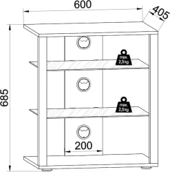 VCM Wohnzimmertisch »Hifi Möbel Rack Alu Glas Phono Mediaregal Folas« 1 Stk. tlg.