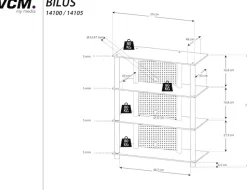 VCM Wohnzimmertisch »Hifi Möbel Rack Alu Glas Phono Mediaregal Bilus« 1 Stk. tlg.