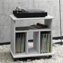 VCM Wohnzimmertisch »Holz Schallplatten LP Regal Rollen Retal« 1 Stk. tlg.