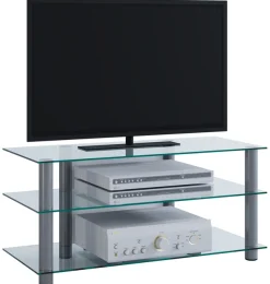 VCM Wohnzimmertisch »TV Möbel Sideboard Fernseh Rack Alu Glas Netasa« 1 Stk. tlg.