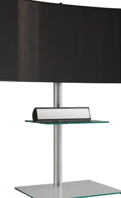 VCM Wohnzimmertisch »TV Standfuß Alu Glas Fernseh Ständer Fuß Alani« 1 Stk. tlg.