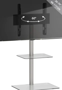 VCM Wohnzimmertisch »TV Standfuß Alu Glas Fernseh Ständer Fuß Alani« 1 Stk. tlg.