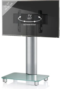 VCM Wohnzimmertisch »TV Standfuß Ständer Rack Alu Glas Rollen Bilano« 1 Stk. tlg.