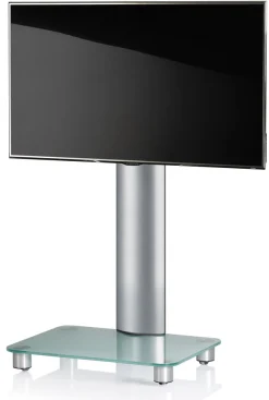 VCM Wohnzimmertisch »TV Standfuß Ständer Rack Alu Glas Rollen Bilano« 1 Stk. tlg.