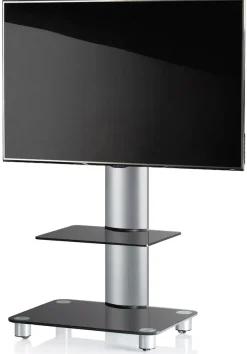 VCM Wohnzimmertisch »TV Standfuß Glas Fernseh Rollen Ständer Fuß Tosal« 1 Stk. tlg.
