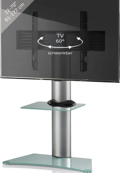 VCM Wohnzimmertisch »Universal TV Fernseh Ständer Standfuß Alu Zental« 1 Stk. tlg.
