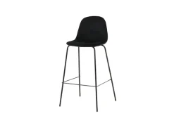 Venture Home Barhocker »Polar, 2er-Set Barhocker in Schwarz-Samt, luxuriös, 150 kg belastbar« 2 Stk. tlg. Tresenstuhl, weicher Bezug, schwarze Metallbeine, Fußstütze, edel