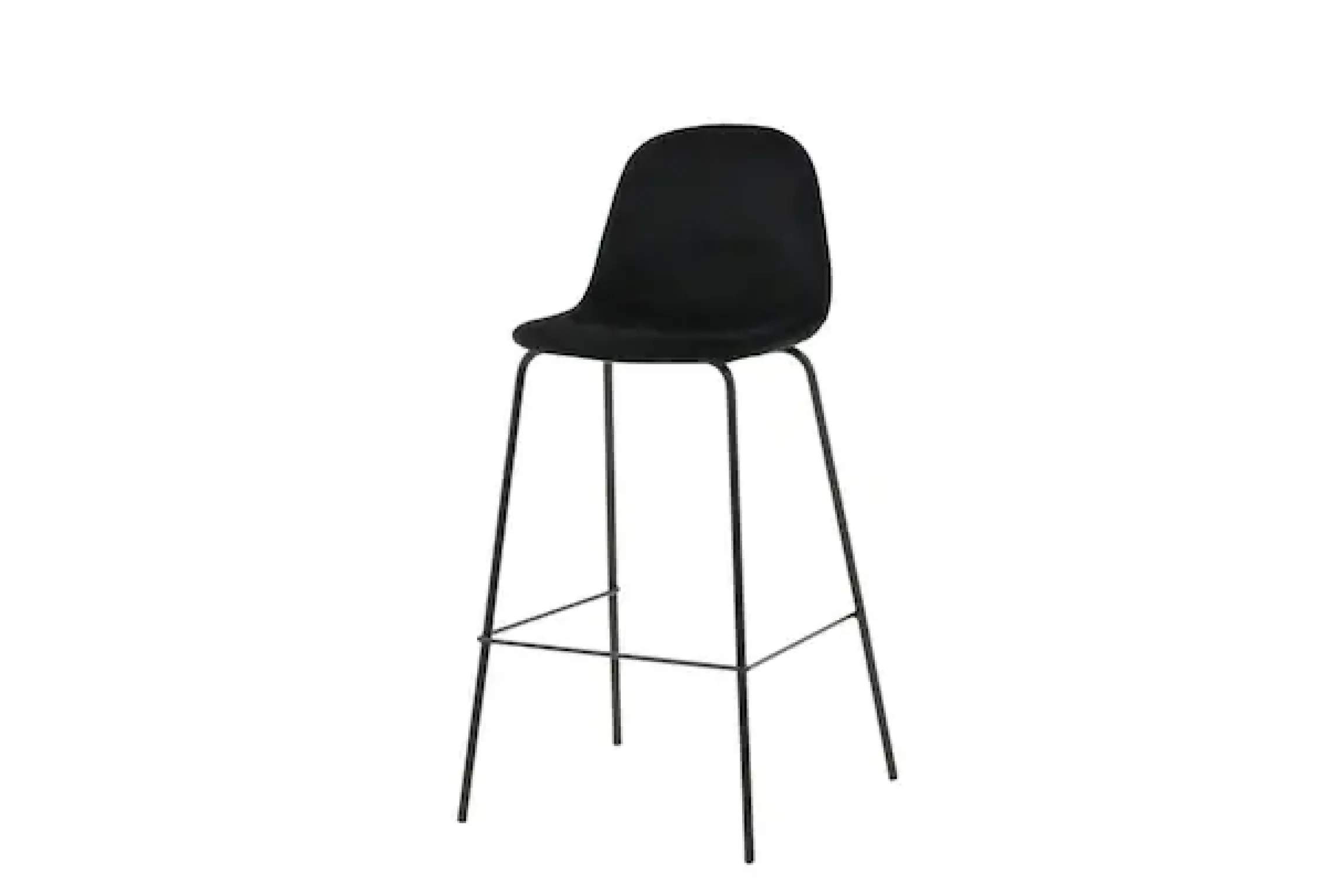 Venture Home Barhocker »Polar, 2er-Set Barhocker in Schwarz-Samt, luxuriös, 150 kg belastbar« 2 Stk. tlg. Tresenstuhl, weicher Bezug, schwarze Metallbeine, Fußstütze, edel