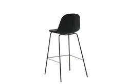 Venture Home Barhocker »Polar, 2er-Set Barhocker in Schwarz-Samt, luxuriös, 150 kg belastbar« 2 Stk. tlg. Tresenstuhl, weicher Bezug, schwarze Metallbeine, Fußstütze, edel