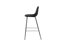 Venture Home Barhocker »Polar, 2er-Set Barhocker in Schwarz-Samt, luxuriös, 150 kg belastbar« 2 Stk. tlg. Tresenstuhl, weicher Bezug, schwarze Metallbeine, Fußstütze, edel