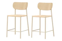 Venture Home Barhocker »Polly, Barhocker mit Rückenlehne und geflochtenem Seilsitz, 120 kg« 1 Stk. tlg. Tresenstuhl, Rattan, Stahlrahmen, geflochtenes Seil, hell