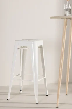 Venture Home Barhocker »Tempe, schlanker Barhocker in Beige, hohe Sitzfläche, 136 kg« Tresenstuhl, Stahlrahmen, Fußstütze, ausgestellte Beine, schlicht