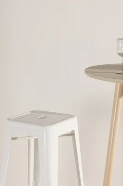 Venture Home Barhocker »Tempe, schlanker Barhocker in Beige, hohe Sitzfläche, 136 kg« Tresenstuhl, Stahlrahmen, Fußstütze, ausgestellte Beine, schlicht