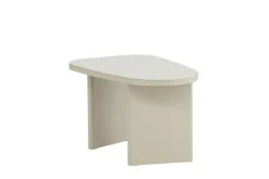 Venture Home Beistelltisch »Grönvik, ovaler Beistelltisch 70 × 45 cm mit Glasplatte in Beige« Ablagetisch, Glas transparent, MDF-Gestell beige, oval, dekorativ