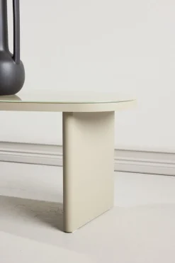 Venture Home Beistelltisch »Grönvik, ovaler Beistelltisch 70 × 45 cm mit Glasplatte in Beige« Ablagetisch, Glas transparent, MDF-Gestell beige, oval, dekorativ