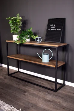 Venture Home Beistelltisch »Rise, schmaler Nachttisch in heller Eschenoptik, 45 × 30 cm« Schlafzimmertisch, MDF, Papierlaminat, Metallrahmen, schlank, urban