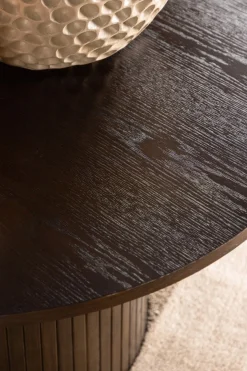 Venture Home Couchtisch »Bianca, runder Couchtisch in warmem Mokka, Ø 80 cm« Sofatisch, MDF, gebeizt, rund, wohnlich, behaglich