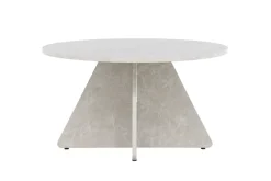 Venture Home Couchtisch »Bootcut, runder Couchtisch in eleganter Marmoroptik, Ø 80 cm« Sofatisch, MDF, 3D-Papier, rund, beige, weiche Linien