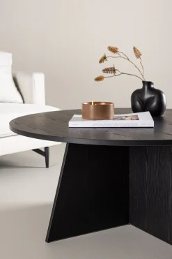 Venture Home Couchtisch »Bootcut, runder Couchtisch in elegantem Schwarz, Ø 100 cm« Sofatisch, MDF, rund, einheitlich, kraftvoll, modern