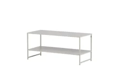 Venture Home Couchtisch »Staal, Beistelltisch mit Regalboden in Beige, 102 × 43 cm« Ablagetisch, Stahl pulverbeschichtet, mit Regal, schlank, modern