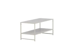 Venture Home Couchtisch »Staal, Beistelltisch mit Regalboden in Beige, 102 × 43 cm« Ablagetisch, Stahl pulverbeschichtet, mit Regal, schlank, modern
