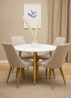 Venture Home Esstisch Esszimmertisch, MDF, Stahlbeine, rund, stilvoll, klassisch
