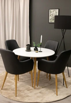 Venture Home Esstisch Esszimmertisch, MDF, Stahlbeine, rund, stilvoll, klassisch
