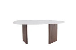 Venture Home Esstisch »Grönvik, ovaler Esstisch in moderner Betonoptik, 180 × 90 cm« Esszimmertisch, MDF, Papierlaminat, oval, geräumig, skandinavisch