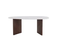 Venture Home Esstisch »Grönvik, ovaler Esstisch in moderner Betonoptik, 180 × 90 cm« Esszimmertisch, MDF, Papierlaminat, oval, geräumig, skandinavisch