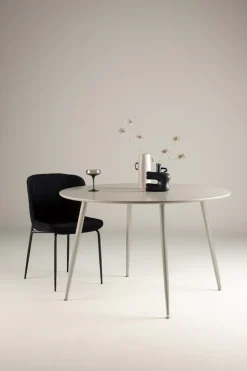Venture Home Esstisch »Plaza, runder Esstisch in einladendem Beige, einheitlich, Ø 120 cm« Esszimmertisch, MDF, Stahlbeine, rund, harmonisch, einladend