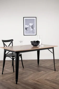 Venture Home Esstisch »Tempe, rechteckiger Esstisch in eleganter Walnussoptik, 140 × 80 cm« Esszimmertisch, MDF, Stahlbeine, rechteckig, kompakt, kultiviert
