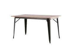 Venture Home Esstisch »Tempe, rechteckiger Esstisch in eleganter Walnussoptik, 140 × 80 cm« Esszimmertisch, MDF, Stahlbeine, rechteckig, kompakt, kultiviert