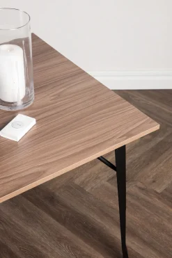 Venture Home Esstisch »Tempe, rechteckiger Esstisch in eleganter Walnussoptik, 140 × 80 cm« Esszimmertisch, MDF, Stahlbeine, rechteckig, kompakt, kultiviert