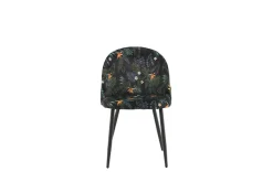 Venture Home Esszimmerstuhl »Velvet, 2er-Set Esszimmerstühle mit Blumenmuster in Schwarz, 150 kg« () 2 Stk.Polsterstuhl, weicher Bezug, Stahlbeine naturholz, weich, einladend
