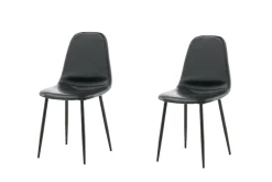 Venture Home Esszimmerstuhl »Polar, 2er-Set Esszimmerstühle in Braun-PU, 150 kg belastbar« () 2 Stk.Polsterstuhl, Lederlook, Metallbeine, abgerundet, edel