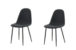 Venture Home Esszimmerstuhl »Polar, 2er-Set Esszimmerstühle in Schwarz-Stoff, 150 kg belastbar« () 2 Stk.Polsterstuhl, Stoffbezug, Metallbeine, abgerundet, zeitlos