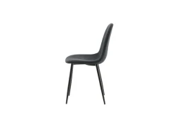 Venture Home Esszimmerstuhl »Polar, 2er-Set Esszimmerstühle in Schwarz-Stoff, 150 kg belastbar« () 2 Stk.Polsterstuhl, Stoffbezug, Metallbeine, abgerundet, zeitlos