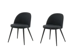 Venture Home Esszimmerstuhl »Velvet, 2er-Set Esszimmerstühle in Schwarz-Stoff, 150 kg belastbar« () 2 Stk.Polsterstuhl, Stoffbezug, Metallbeine, abgerundet, vielseitig