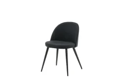 Venture Home Esszimmerstuhl »Velvet, 2er-Set Esszimmerstühle in Schwarz-Stoff, 150 kg belastbar« () 2 Stk.Polsterstuhl, Stoffbezug, Metallbeine, abgerundet, vielseitig