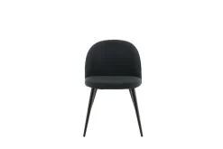Venture Home Esszimmerstuhl »Velvet, 2er-Set Esszimmerstühle in Schwarz-Stoff, 150 kg belastbar« () 2 Stk.Polsterstuhl, Stoffbezug, Metallbeine, abgerundet, vielseitig