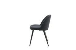 Venture Home Esszimmerstuhl »Velvet, 2er-Set Esszimmerstühle in Schwarz-Stoff, 150 kg belastbar« () 2 Stk.Polsterstuhl, Stoffbezug, Metallbeine, abgerundet, vielseitig