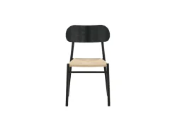 Venture Home Esszimmerstuhl »Polly, 2er-Set Esszimmerstühle in Schwarz mit hellem Sitz, 120 kg« () Polsterstuhl, helle Naturfaser, schwarze Stahlbeine, schlank, modern